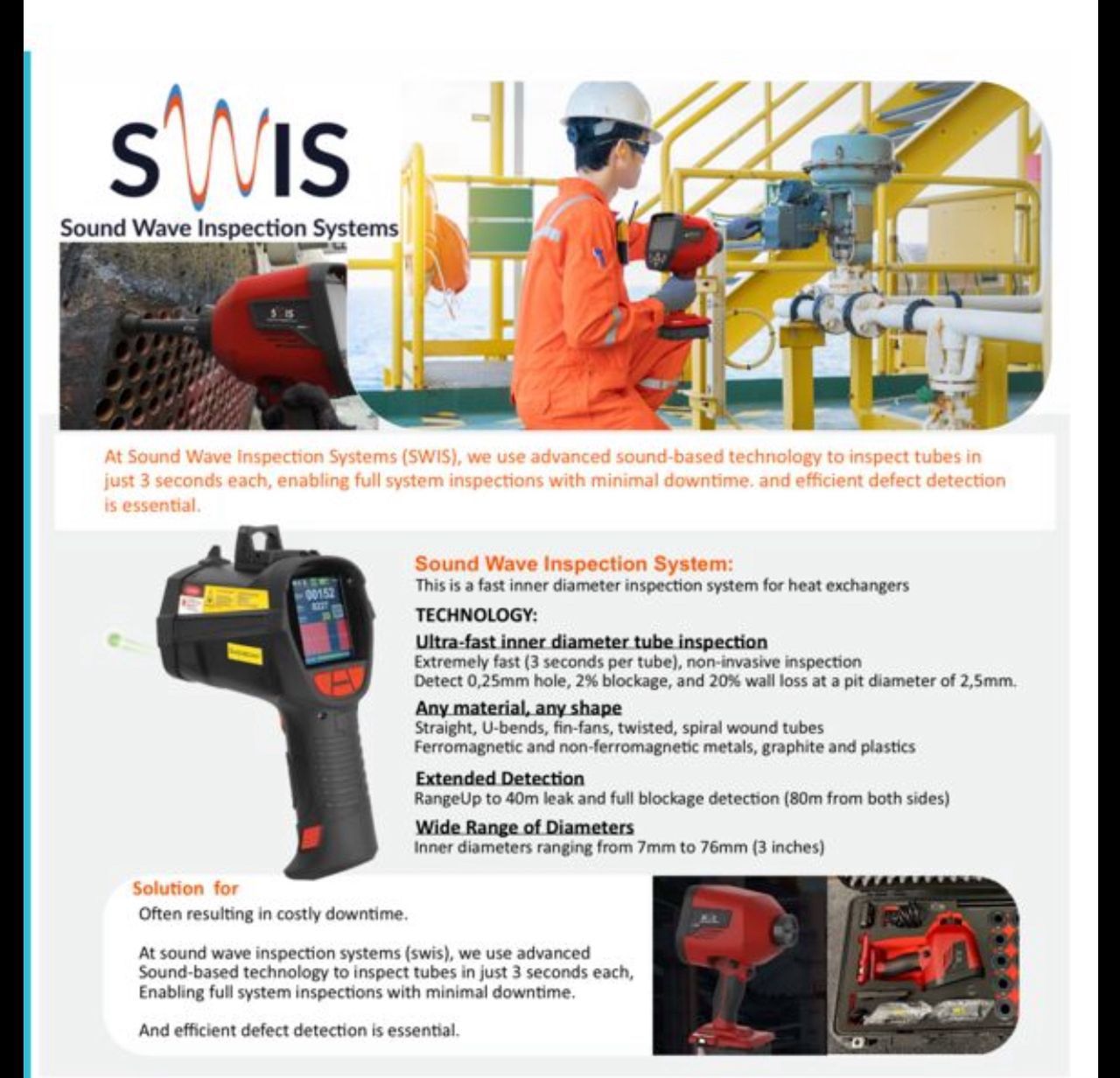 Sound Wave Inspection System (SWIS) - Next-Generation Tube Inspection
